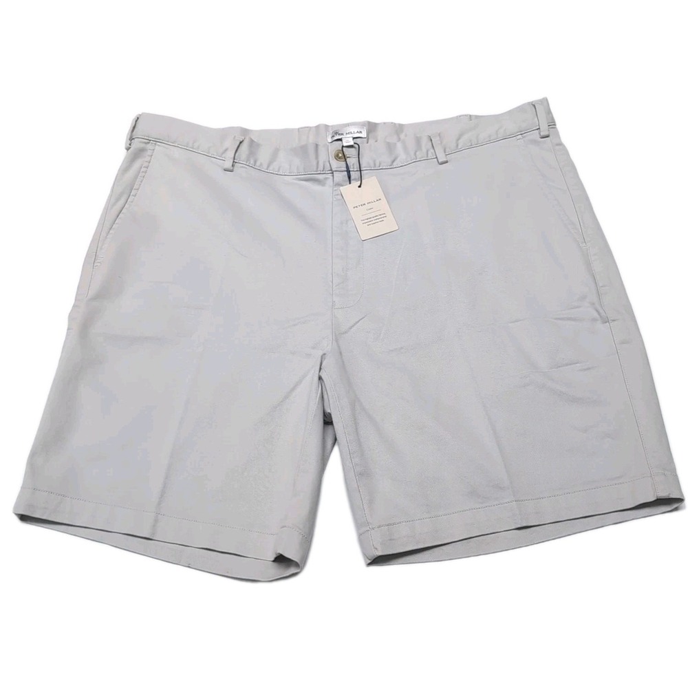 PETER MILLAR Crown Pilot Twill Short Mens Size 40 Light Gray Pima Cotton NEW NWT